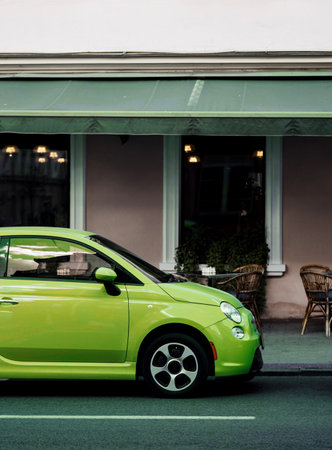 modern european car near building. new luxury carの写真素材