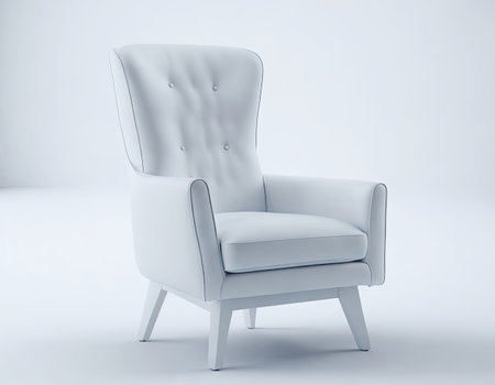 trendy white armchair. comfortable, luxury chair. Generative AIの素材