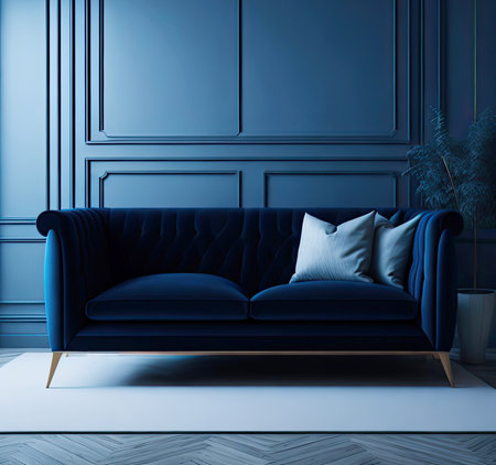 contemporary couch. elegant classic sofa. Generative AIの素材