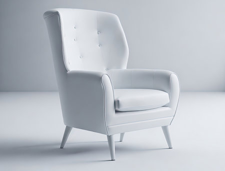 White modern chair. elegant armchair. Generative AIの素材