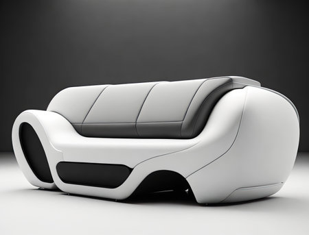sofa in style futuristic design. Luxury comfortable armchair. Generative AIの素材