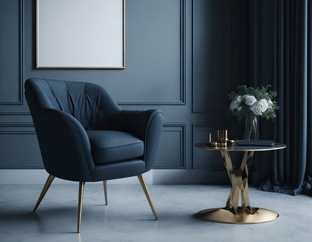 elegance classic chair in the room. vintage comfortable armchair in interior. Generative AIの素材