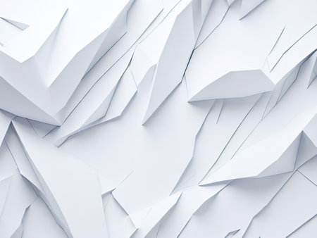 Abstract white geometric triangle 3D background. Modern triangle texture. Generative AIの素材