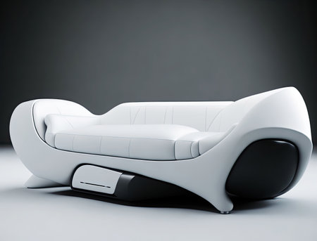 futuristic design modern sofa. contemporary armchair. luxury chair. Generative AIの素材
