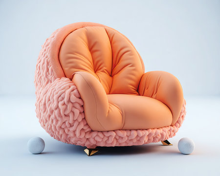 futuristic puffy armchair. luxurious elegance furniture. Generative AIの素材