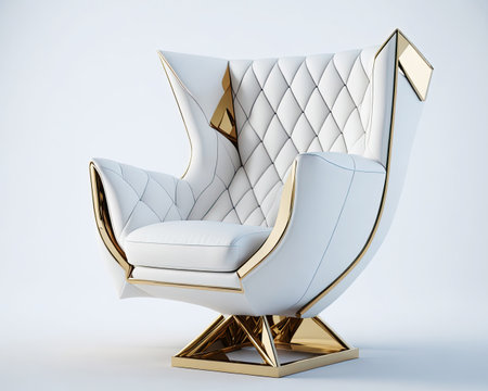 contemporary cozy furniture. luxury armchair on white background. Generative AIの素材