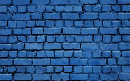 brick wall painted blue. old brickwall. grunge backgroundの写真素材