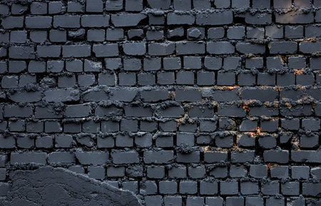 background old texture of dark brick wall. Background for home or office designの写真素材