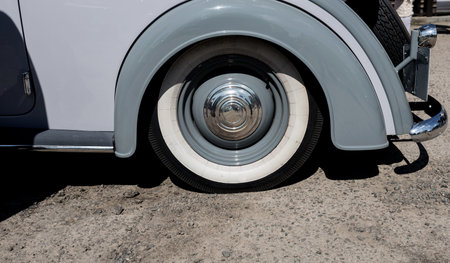 Vintage Car Wheel. classic retro car