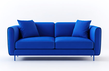 comfortable blue sofa fabric classic sofa. contemporary couch. Generative AIの素材