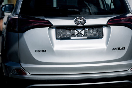 Minsk, Belarus, February 2023 - Toyota RAV4 four wheel drive SUV