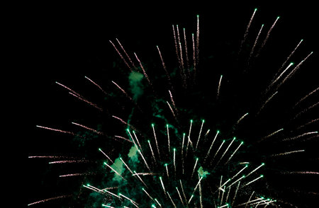 colorful abstract fireworks. fantastic pyrotechnic. independence dayの写真素材