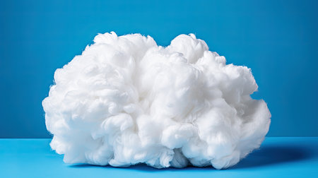 white fluffy clouds made of cotton wool on a blue background. Generative AIの素材