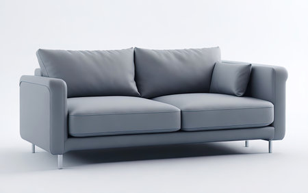 comfy sofa on white background. elegant modern couch. Generative AIの素材