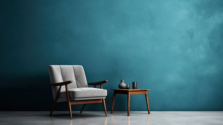 Modern vintage interior of living room with armchair. Generative AIの素材