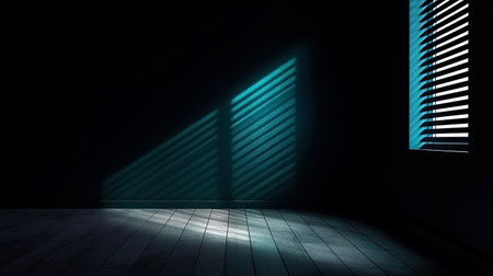 Dark empty wall with window shadow. abstract background. Generative AIの素材