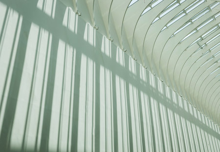 Architecture stripe dark shadows indoor in room background. Abstract shadow and striped diagonal lightの写真素材
