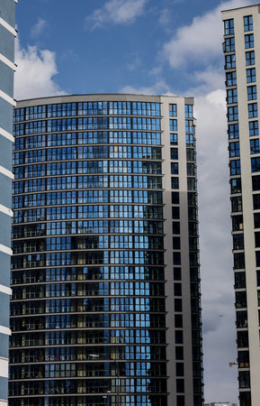 Europe Modern apartment residential building. New luxury architectureの写真素材