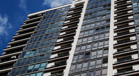 beautiful apartment building. European residential architectureの写真素材