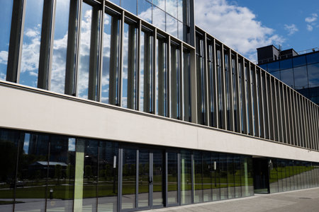 modern glass architecture. fragment of new office buildingの写真素材