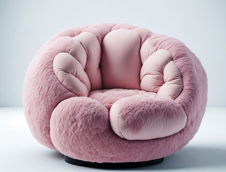 comfortable puffy armchair on white background. New futuristic furnitureの素材