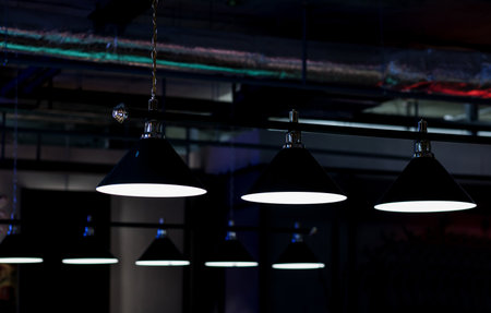 Modern Ceiling lights and black decorationsの写真素材