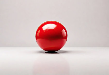 red shiny ball on white backgroundの素材