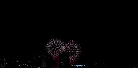 Fireworks in the new year. festive conceptの写真素材
