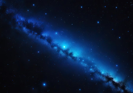 sky night stars lighting landscape background. Deep spaceの素材