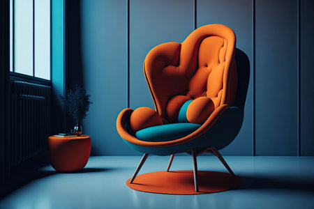 contemporary furniture in home. modern armchair in apartmentの素材