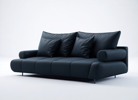 luxury comfortable couch on white background. fashionable furnitureの素材