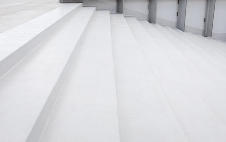 Detail of concrete stairs, horizontal image. side viewの写真素材