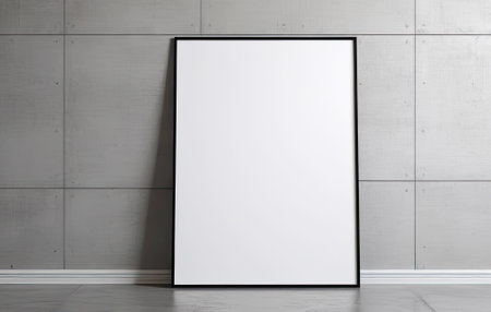 Mockup frame on grunge wall concrete background.の素材