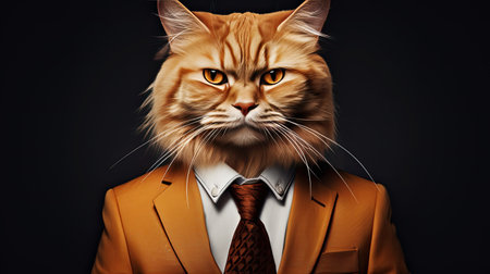 elegant cat - manager in a suit. Business cat portraitの素材
