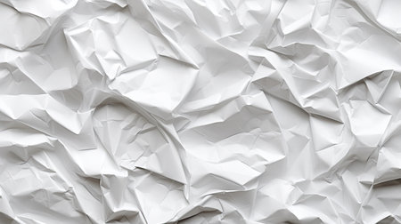 White creased paper. crumpled texture background.の素材