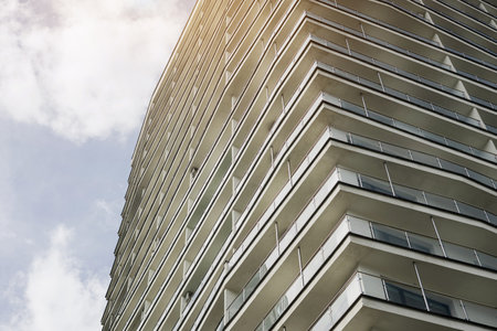 modern apartment complex. contemporary hotelの写真素材