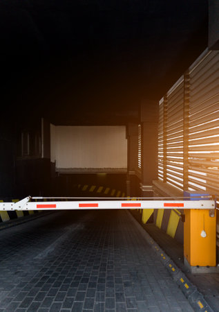 underground parking with automatic barrier systemの写真素材