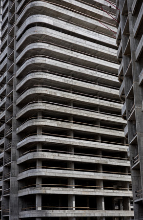 A new concrete building under construction in the city. Residential or office architectureの写真素材