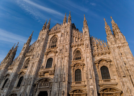 Amazing architecture landmark Milan Cathedral in Italyの写真素材