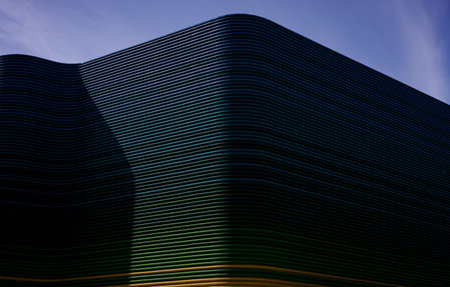 Exterior of modern architecture. Stylish building abstract backgroundの写真素材