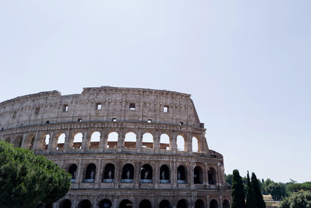 View of Ancient Colosseum in Rome. historical landmarkの写真素材