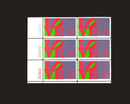 Plate Block of US Love Stampsの写真素材