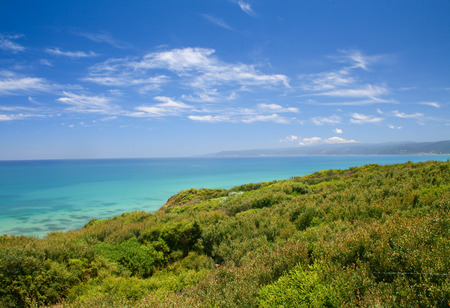 Landscape of coastal view with blue sky and seaの写真素材