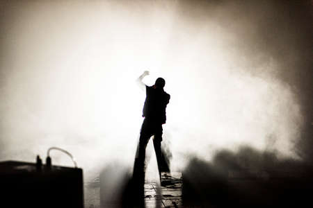 Man on the scenaryの写真素材
