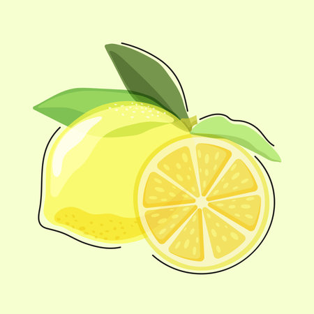 Yellow lemons with leaves with different transparency. Riso print effect, design element for fabric, wallpaper, wrapping paper, textile, decorationのイラスト素材