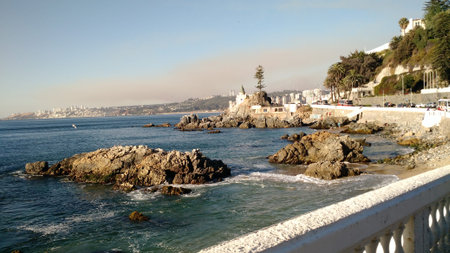 ViÃ±a del Mar, Chile - Beautiful Ocean, Sky, Cloudsのeditorial素材