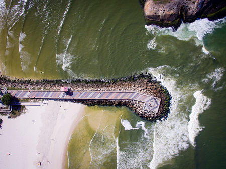 Drone photo of Barra da Tijuca beach, Rio de Janeiro, Brazil.の写真素材