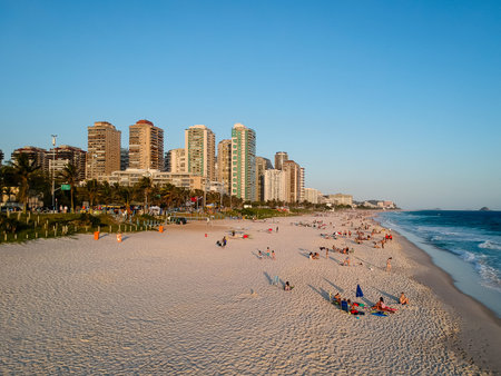 photo of Barra da Tijuca beach during sunset, Rio  Janeiro, Brazil.