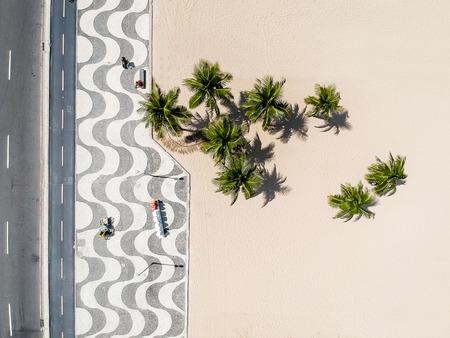 Aerial view of Copacabana beach during summer, sun with clouds. Rio de Janeiro, Brazilの写真素材