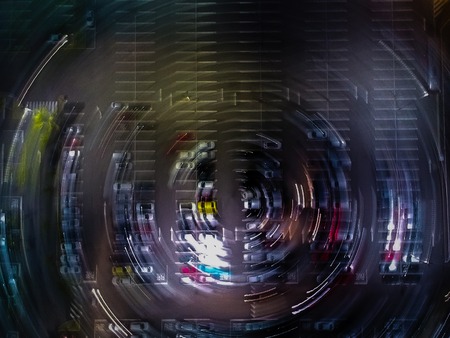 Aerial view of a parking lot in shopping mall in Rio de Janeiro, Brazil.の写真素材